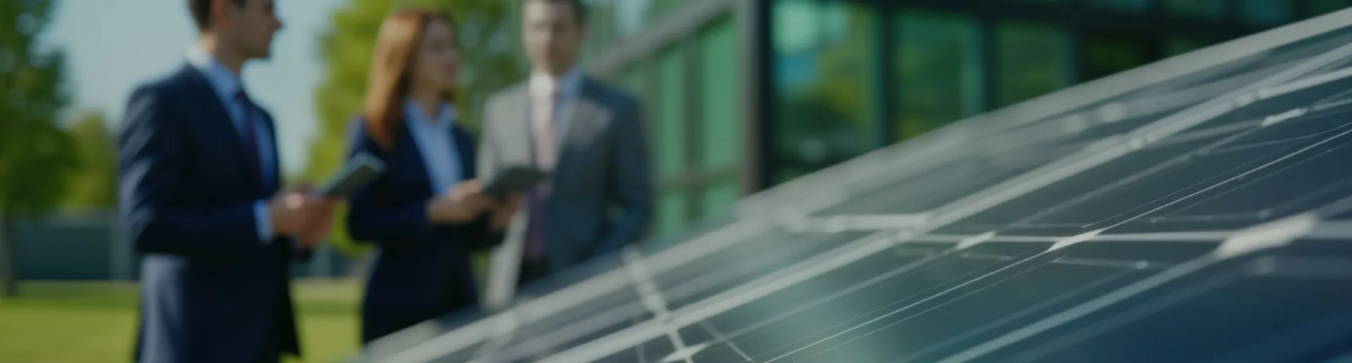 Equipo de Luzrural junto a una instalación fotovoltaica